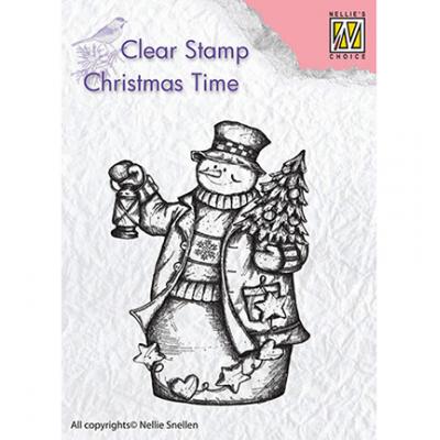 Nellie's Choice Clear Stamp - Snowman With Lantern